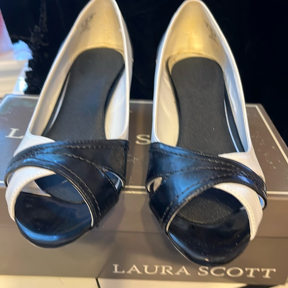Women’s Black and White High Heel Shoes